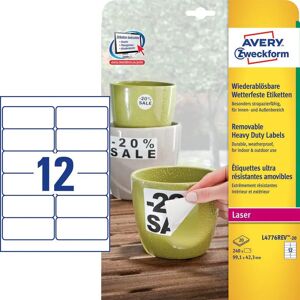 Avery Zweckform L4776REV-20 Weatherproof White Rectangle Labels Avery Zweckform L4776REV-20 Weatherproof White Rectangle Labels