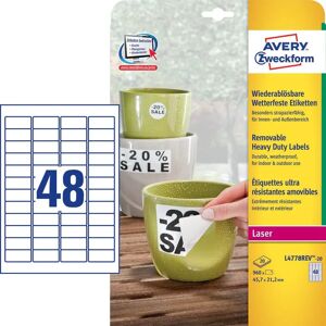 Avery Zweckform L4778REV-20 Weatherproof White Rectangle Labels - 960 pcs Avery Zweckform L4778REV-20 Weatherproof White Rectangle Labels - 960 pcs