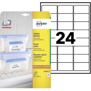 Avery L7970-25 White Self-adhesive Labels - Freezer Compatible - 600 pcs Avery L7970-25 White Self-adhesive Labels - Freezer Compatible - 600 pcs