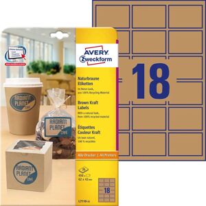 Avery L7110-25 Brown Recyclable Rounded Rectangle Labels - Labels Avery L7110-25 Brown Recyclable Rounded Rectangle Labels - Labels