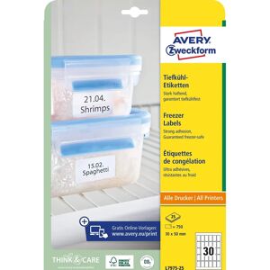 Avery Zweckform White Freezer Labels - 30x50mm - Labels Avery Zweckform White Freezer Labels - 30x50mm - Labels