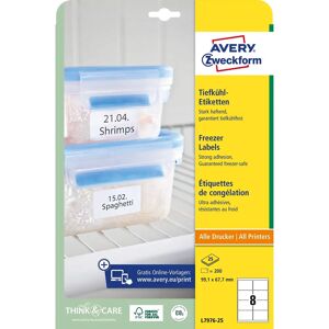 Avery Zweckform White Freezer Labels - Labels Avery Zweckform White Freezer Labels - Labels