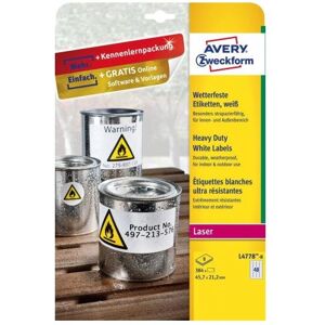 Avery L4778-8 White Weatherproof Label - Self-adhesive, Waterproof Avery L4778-8 White Weatherproof Label - Self-adhesive, Waterproof