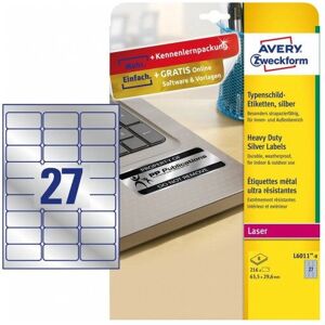 Avery L6011-8 Silver Självhäftande Etikett - Etikett Avery L6011-8 Silver Självhäftande Etikett - Etikett