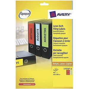 Avery Lever Arch Labels - Multi-color Laser Labels 80 pcs Avery Lever Arch Labels - Multi-color Laser Labels 80 pcs