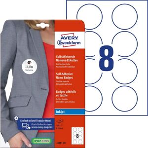 Avery J4881-20 White Round Labels - 65mm - 160 Labels Avery J4881-20 White Round Labels - 65mm - 160 Labels