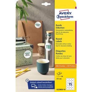 Avery Modell SAV-6225REV-10 - Runde Etiketten 51mm - Packung 150 Avery Modell SAV-6225REV-10 - Runde Etiketten 51mm - Packung 150
