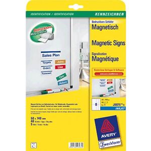 Avery J8875-5 White Magnetic Labels - Printer Labels Avery J8875-5 White Magnetic Labels - Printer Labels