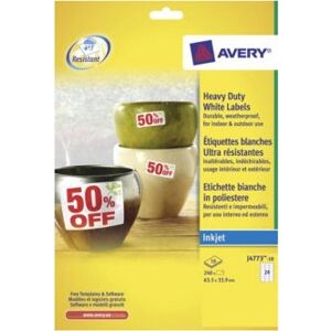 Avery J4773-10 Weatherproof White Labels - 24 pcs Avery J4773-10 Weatherproof White Labels - 24 pcs