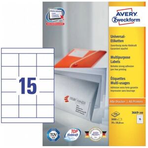 Avery 3669-200 White Self-Adhesive Labels - 70x50.8mm - 3300 pcs Avery 3669-200 White Self-Adhesive Labels - 70x50.8mm - 3300 pcs
