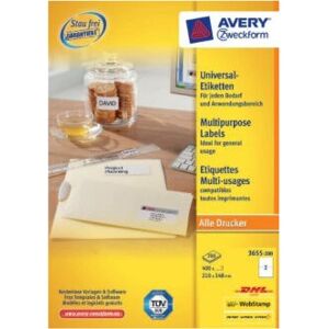 Avery Zweckform 3655-200 Self-Adhesive White Labels - Labels Avery Zweckform 3655-200 Self-Adhesive White Labels - Labels
