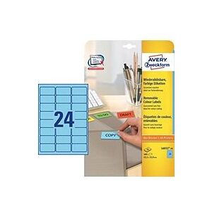 Avery L6032-20 Blue Self-Adhesive Labels - 63.5 x 33.9 mm - 480 pcs Avery L6032-20 Blue Self-Adhesive Labels - 63.5 x 33.9 mm - 480 pcs