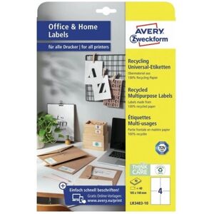 Étiquettes permanentes recyclées Avery LR3483-10 - Étiquettes Étiquettes permanentes recyclées Avery LR3483-10 - Étiquettes