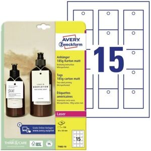 Etiquetas láser blancas no adhesivas Avery - 90x50mm Etiquetas láser blancas no adhesivas Avery - 90x50mm