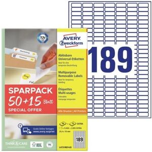 Avery L4731REV-65 White Self-adhesive Printer Label Avery L4731REV-65 White Self-adhesive Printer Label