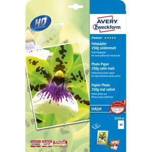 Avery Premium Inkjet A4 250g White Satin-matt - Photo Paper Avery Premium Inkjet A4 250g White Satin-matt - Photo Paper