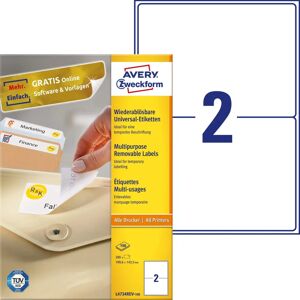 Avery L4734REV-100 White Label - 200 Self-Adhesive Labels Avery L4734REV-100 White Label - 200 Self-Adhesive Labels