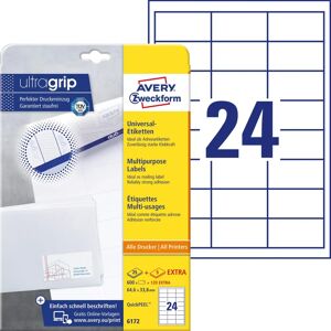 Avery 6172 White Rectangle Labels - Self-Adhesive, 720 pcs Avery 6172 White Rectangle Labels - Self-Adhesive, 720 pcs