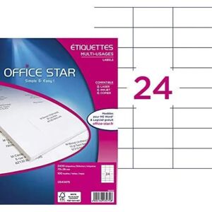 Office Star OS43475 White Rectangle Labels - 2400 pcs Office Star OS43475 White Rectangle Labels - 2400 pcs