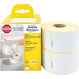 Avery AS0722400 White Rectangular Permanent Labels Avery AS0722400 White Rectangular Permanent Labels