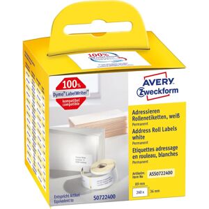 Bílé obdélníkové adresní štítky Avery ASS0722400 - 260 ks Bílé obdélníkové adresní štítky Avery ASS0722400 - 260 ks