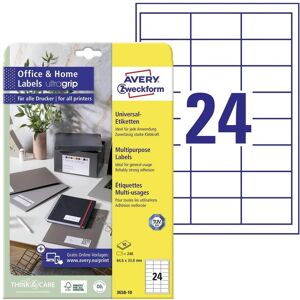 Avery Zweckform 3658-10 white rectangle labels - Labels Avery Zweckform 3658-10 white rectangle labels - Labels