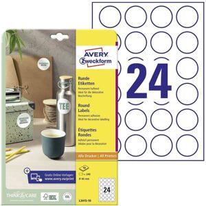Avery Zweckform L3415-10 White Round Labels - Labels Avery Zweckform L3415-10 White Round Labels - Labels