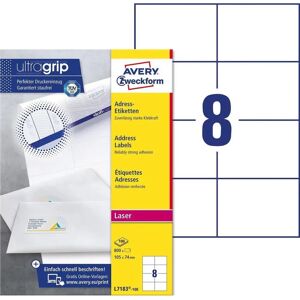 Avery L7183-100 Hvite Selvklebende Printeretiketter - Etikettutstyr Avery L7183-100 Hvite Selvklebende Printeretiketter - Etikettutstyr