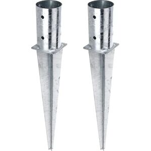 ALBERTS Manga de Tierra - Galvanizado, 81mm, 600mm, para postes de madera ALBERTS Manga de Tierra - Galvanizado, 81mm, 600mm, para postes de madera