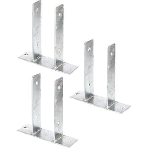 ALBERTS Base para poste - 3 pcs - Acero, galvanizado - 20cm x 6cm - para postes de 8cm ALBERTS Base para poste - 3 pcs - Acero, galvanizado - 20cm x 6cm - para postes de 8cm
