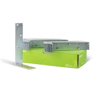 Alberts Support d'angle en acier galvanisé 20 pcs - 100x200x40mm - Publicité Alberts Support d'angle en acier galvanisé 20 pcs - 100x200x40mm - Publicité