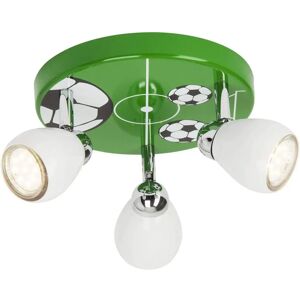 Plafonnier LED Soccer Brilliant - 3 spots, Blanc/Vert/Noir Plafonnier LED Soccer Brilliant - 3 spots, Blanc/Vert/Noir
