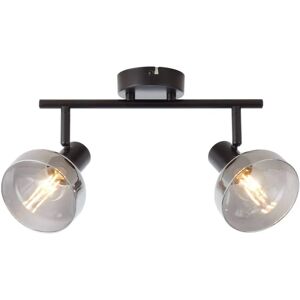 Brilliant Schwarz Matt / Rauchglas 2-Spots Deckenleuchte - Spot Brilliant Schwarz Matt / Rauchglas 2-Spots Deckenleuchte - Spot