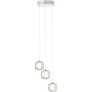 Brilliant Rafa Pendelleuchte 3-Lichter, Ø 22cm, Höhe 125cm, grau (Chrom, Rauchglas) - Innen Brilliant Rafa Pendelleuchte 3-Lichter, Ø 22cm, Höhe 125cm, grau (Chrom, Rauchglas) - Innen