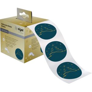Sigel Petrol Christmas Tree Stickers - 200 Self-Adhesive Round Labels Sigel Petrol Christmas Tree Stickers - 200 Self-Adhesive Round Labels
