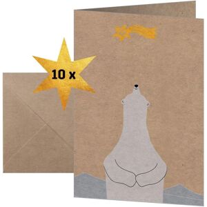 SIGEL Christmas Cards Polar Bear Kraft Paper 10 Pack SIGEL Christmas Cards Polar Bear Kraft Paper 10 Pack