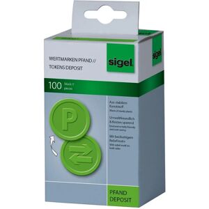 Sigel Green Value Tokens - 25mm, Pack of 100 Sigel Green Value Tokens - 25mm, Pack of 100