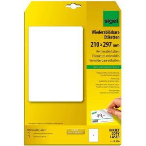 Étiquettes blanches rondes Sigel LA230 - Auto-adhésives, amovibles, A4, 25 pcs - Publicité Étiquettes blanches rondes Sigel LA230 - Auto-adhésives, amovibles, A4, 25 pcs - Publicité