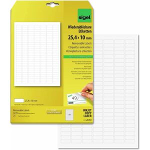 Sigel LA202 White Removable Rectangle Labels - 4725 pcs Sigel LA202 White Removable Rectangle Labels - 4725 pcs