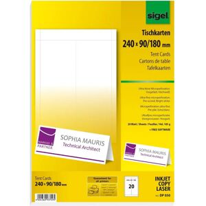 Sigel DP050 Weiße Nicht-Klebe Druckeretiketten - 20 Blätter A4 Sigel DP050 Weiße Nicht-Klebe Druckeretiketten - 20 Blätter A4