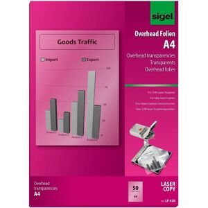 Sigel LF420 Laserudskriftsfilm - Transparent A4 50 Ark Sigel LF420 Laserudskriftsfilm - Transparent A4 50 Ark