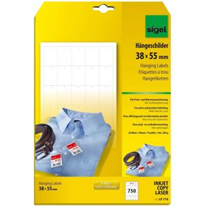 Sigel LP716 Weiße Etiketten - 38x55mm - 750 St. Sigel LP716 Weiße Etiketten - 38x55mm - 750 St.