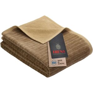 IBENA Fano Beigefarbene Streifen Baumwolle-Polyester Wohndecke IBENA Fano Beigefarbene Streifen Baumwolle-Polyester Wohndecke