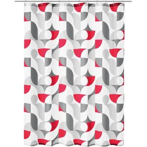 Kleine Wolke Tess bademåtte - Polyester - 180x200cm - Grå, Rød, Hvid Kleine Wolke Tess bademåtte - Polyester - 180x200cm - Grå, Rød, Hvid
