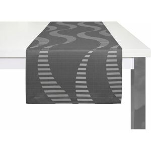 WIRTH LUPARA Tischläufer - Modernes Wellen-Design, 40x150cm, grau - Tischläufer WIRTH LUPARA Tischläufer - Modernes Wellen-Design, 40x150cm, grau - Tischläufer