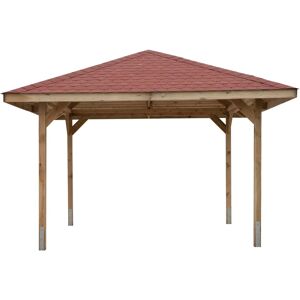 Pavillon WEKA Paradies 3 - 433x433 cm, marron - Publicité Pavillon WEKA Paradies 3 - 433x433 cm, marron - Publicité