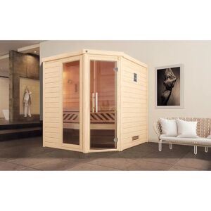 WEKA Turku Eck Sauna - 3 Liegen, Moderne Glastür, Innenlicht WEKA Turku Eck Sauna - 3 Liegen, Moderne Glastür, Innenlicht