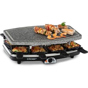 Cloer 6430 - Raclette Grill - 8 Personen - Natuursteen - Zwart Cloer 6430 - Raclette Grill - 8 Personen - Natuursteen - Zwart