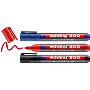 edding 300 Permanentmarker - Rundspitze - Schwarz/Rot/Blau/Grün edding 300 Permanentmarker - Rundspitze - Schwarz/Rot/Blau/Grün