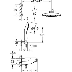 GROHE Rainshower System SmartControl Duo 360 shower system White - Shower System GROHE Rainshower System SmartControl Duo 360 shower system White - Shower System